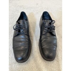 TOD'S Brogues Black Dress Shoes 8 Wingtip Derby Made‎ In Italy